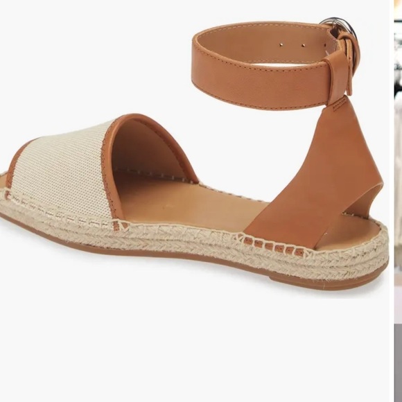 Rag & Bone Anteros Leather Espadrille Flats Tan Canvas Size 10 | NWT - Picture 2 of 13